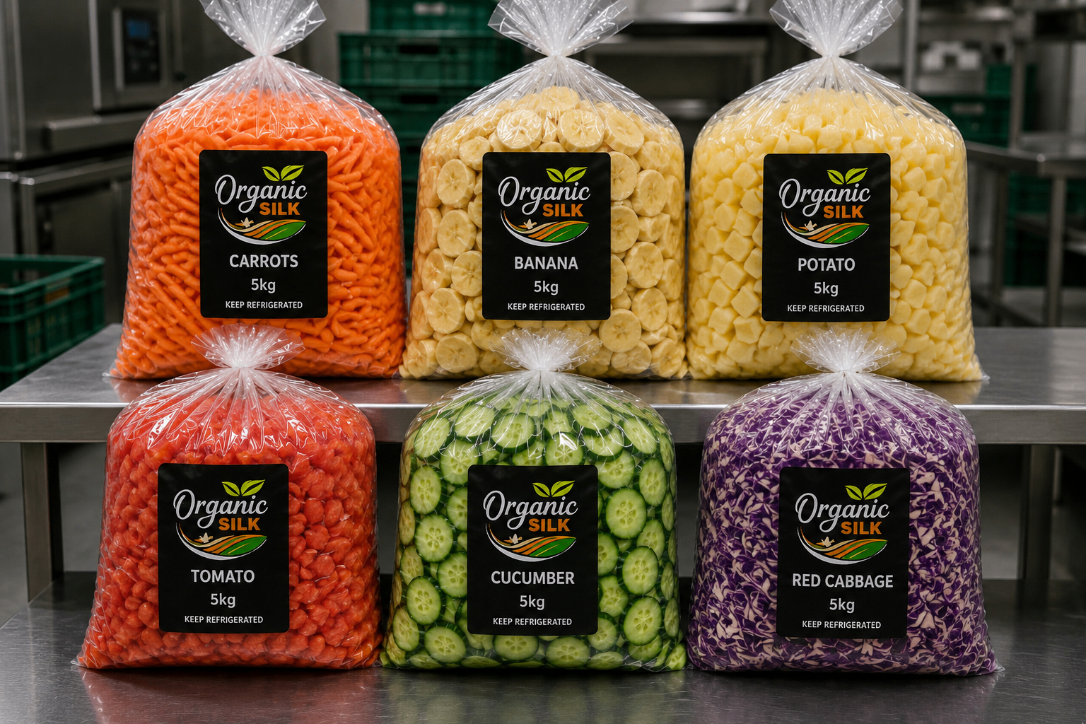 Retail bags of prepared produce